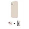 MARSİLYAN™- iPhone 11 Kılıf Yankı Yansıma Özel Seri - Siyah Bilvis 3D Mat Cam Ekran Koruyucu + Kırmızı Pers Alüminyum Kamera Lens