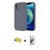 MARSİLYAN™- iPhone 11 Kılıf Yankı Yansıma Özel Seri - Siyah Bilvis 3D Mat Cam Ekran Koruyucu + Rainbow Kamera Lens Koruma Cam - KI