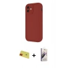 MARSİLYAN™- iPhone 11 Kılıf Yankı Yansıma Özel Seri - Siyah Bilvis 3D Mat Cam Ekran Koruyucu + Rainbow Kamera Lens Koruma Cam - KI