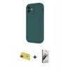 MARSİLYAN™- iPhone 11 Kılıf Yankı Yansıma Özel Seri - Siyah Bilvis 3D Mat Cam Ekran Koruyucu + Rainbow Kamera Lens Koruma Cam - KI