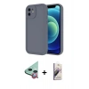 MARSİLYAN™- iPhone 11 Kılıf Yankı Yansıma Özel Seri - Siyah Bilvis 3D Mat Cam Ekran Koruyucu + Raze Metal Kamera Lens - KI