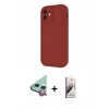 MARSİLYAN™- iPhone 11 Kılıf Yankı Yansıma Özel Seri - Siyah Bilvis 3D Mat Cam Ekran Koruyucu + Raze Metal Kamera Lens - KI