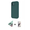MARSİLYAN™- iPhone 11 Kılıf Yankı Yansıma Özel Seri - Siyah Bilvis 3D Mat Cam Ekran Koruyucu + Raze Metal Kamera Lens - KI