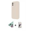MARSİLYAN™- iPhone 11 Kılıf Yankı Yansıma Özel Seri - Siyah Bilvis 3D Mat Cam Ekran Koruyucu + Raze Metal Kamera Lens - KI