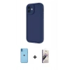 MARSİLYAN™- iPhone 11 Kılıf Yankı Yansıma Özel Seri - Siyah Bilvis 3D Mat Cam Ekran Koruyucu + Neon Fosforlu Kamera Lens - MI