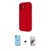 MARSİLYAN™- iPhone 11 Kılıf Yankı Yansıma Özel Seri - Siyah Bilvis 3D Mat Cam Ekran Koruyucu + Neon Fosforlu Kamera Lens - MI