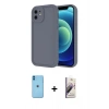 MARSİLYAN™- iPhone 11 Kılıf Yankı Yansıma Özel Seri - Siyah Bilvis 3D Mat Cam Ekran Koruyucu + Neon Fosforlu Kamera Lens - MI