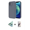 MARSİLYAN™- iPhone 11 Kılıf Yankı Yansıma Özel Seri - Siyah Bilvis 3D Mat Cam Ekran Koruyucu + Raze Metal Kamera Lens - MI