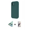MARSİLYAN™- iPhone 11 Kılıf Yankı Yansıma Özel Seri - Siyah Bilvis 3D Mat Cam Ekran Koruyucu + Raze Metal Kamera Lens - MI
