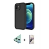 MARSİLYAN™- iPhone 11 Kılıf Yankı Yansıma Özel Seri - Siyah Bilvis 3D Mat Cam Ekran Koruyucu + Raze Metal Kamera Lens - MI