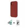 MARSİLYAN™- iPhone 11 Kılıf Yankı Yansıma Özel Seri - Siyah Bilvis 3D Mat Cam Ekran Koruyucu + Raze Metal Kamera Lens - MI