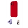 MARSİLYAN™- iPhone 11 Kılıf Yankı Yansıma Özel Seri - Siyah Bilvis 3D Mat Cam Ekran Koruyucu + Mor Raze Metal Kamera Lens