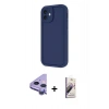 MARSİLYAN™- iPhone 11 Kılıf Yankı Yansıma Özel Seri - Siyah Bilvis 3D Mat Cam Ekran Koruyucu + Mor Raze Metal Kamera Lens