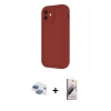 MARSİLYAN™- iPhone 11 Kılıf Yankı Yansıma Özel Seri - Siyah Bilvis 3D Mat Cam Ekran Koruyucu + Pers Alüminyum Kamera Lens - GI