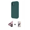 MARSİLYAN™- iPhone 11 Kılıf Yankı Yansıma Özel Seri - Siyah Bilvis 3D Mat Cam Ekran Koruyucu + Raze Metal Kamera Lens - SH