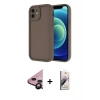 MARSİLYAN™- iPhone 11 Kılıf Yankı Yansıma Özel Seri - Siyah Bilvis 3D Mat Cam Ekran Koruyucu + Raze Metal Kamera Lens - SH