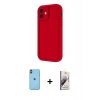 MARSİLYAN™- iPhone 11 Kılıf Yankı Yansıma Özel Seri - Siyah Bilvis 3D Mat Cam Ekran Koruyucu + Neon Fosforlu Kamera Lens - TU