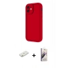 MARSİLYAN™- iPhone 11 Kılıf Yankı Yansıma Özel Seri - Siyah Bilvis 3D Mat Cam Ekran Koruyucu + Renkli Kamera Lens Koruma Cam - TU