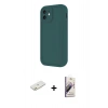 MARSİLYAN™- iPhone 11 Kılıf Yankı Yansıma Özel Seri - Siyah Bilvis 3D Mat Cam Ekran Koruyucu + Renkli Kamera Lens Koruma Cam - TU