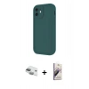 MARSİLYAN™- iPhone 11 Kılıf Yankı Yansıma Özel Seri - Siyah Bilvis 3D Mat Cam Ekran Koruyucu + Pers Alüminyum Kamera Lens - YL