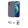 MARSİLYAN™- iPhone 11 Kılıf Yankı Yansıma Özel Seri - Siyah Bilvis 3D Mat Cam Ekran Koruyucu + Pers Alüminyum Kamera Lens - YL