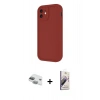 MARSİLYAN™- iPhone 11 Kılıf Yankı Yansıma Özel Seri - Siyah Bilvis 3D Mat Cam Ekran Koruyucu + Pers Alüminyum Kamera Lens - YL
