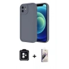 MARSİLYAN™- iPhone 11 Kılıf Yankı Yansıma Özel Seri - Siyah Bilvis 3D Mat Cam Ekran Koruyucu + PVD Metal Kamera Lens - YL