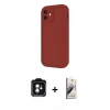MARSİLYAN™- iPhone 11 Kılıf Yankı Yansıma Özel Seri - Siyah Bilvis 3D Mat Cam Ekran Koruyucu + PVD Metal Kamera Lens - YL