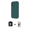 MARSİLYAN™- iPhone 11 Kılıf Yankı Yansıma Özel Seri - Siyah Bilvis 3D Mat Cam Ekran Koruyucu + PVD Metal Kamera Lens - YL