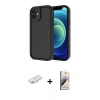 MARSİLYAN™- iPhone 11 Kılıf Yankı Yansıma Özel Seri - Siyah Bilvis 3D Mat Cam Ekran Koruyucu + Renkli Kamera Lens Koruma Cam - YL