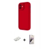 MARSİLYAN™- iPhone 11 Kılıf Yankı Yansıma Özel Seri - Siyah Bilvis 3D Mat Cam Ekran Koruyucu + Renkli Kamera Lens Koruma Cam - YL