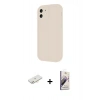 MARSİLYAN™- iPhone 11 Kılıf Yankı Yansıma Özel Seri - Siyah Bilvis 3D Mat Cam Ekran Koruyucu + Renkli Kamera Lens Koruma Cam - YL