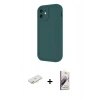MARSİLYAN™- iPhone 11 Kılıf Yankı Yansıma Özel Seri - Siyah Bilvis 3D Mat Cam Ekran Koruyucu + Renkli Kamera Lens Koruma Cam - YL