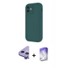 MARSİLYAN™- iPhone 11 Kılıf Yankı Yansıma Özel Seri - Siyah Bilvis 5in1 3D Magic Cam Ekran Koruyucu + Raze Metal Kamera Lens - MR