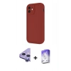 MARSİLYAN™- iPhone 11 Kılıf Yankı Yansıma Özel Seri - Siyah Bilvis 5in1 3D Magic Cam Ekran Koruyucu + Raze Metal Kamera Lens - MR