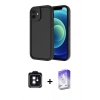 MARSİLYAN™- iPhone 11 Kılıf Yankı Yansıma Özel Seri - Siyah Bilvis 5in1 3D Magic Cam Ekran Koruyucu + PVD Metal Kamera Lens - SH