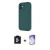 MARSİLYAN™- iPhone 11 Kılıf Yankı Yansıma Özel Seri - Siyah Bilvis 5in1 3D Magic Cam Ekran Koruyucu + PVD Metal Kamera Lens - MI