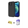 MARSİLYAN™- iPhone 11 Kılıf Yankı Yansıma Özel Seri - Siyah Bilvis 5in1 3D Magic Cam Ekran Koruyucu + Rainbow Kamera Lens Koruma Cam - KI