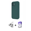 MARSİLYAN™- iPhone 11 Kılıf Yankı Yansıma Özel Seri - Siyah Bilvis 5in1 3D Magic Cam Ekran Koruyucu + Raze Metal Kamera Lens - GS