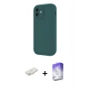 MARSİLYAN™- iPhone 11 Kılıf Yankı Yansıma Özel Seri - Siyah Bilvis 5in1 3D Magic Cam Ekran Koruyucu + Renkli Kamera Lens Koruma Cam - YL