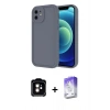 MARSİLYAN™- iPhone 11 Kılıf Yankı Yansıma Özel Seri - Siyah Bilvis 5in1 3D Magic Cam Ekran Koruyucu + PVD Metal Kamera Lens - TU