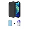 MARSİLYAN™- iPhone 11 Kılıf Yankı Yansıma Özel Seri - Siyah Bilvis 5in1 3D Magic Cam Ekran Koruyucu + Neon Fosforlu Kamera Lens - YL