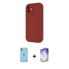 MARSİLYAN™- iPhone 11 Kılıf Yankı Yansıma Özel Seri - Siyah Bilvis 5in1 3D Magic Cam Ekran Koruyucu + Neon Fosforlu Kamera Lens - YL