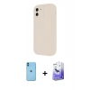 MARSİLYAN™- iPhone 11 Kılıf Yankı Yansıma Özel Seri - Siyah Bilvis 5in1 5D Magic Hayalet Cam Ekran Koruyucu + Neon Fosforlu Kamera Lens - MI