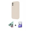 MARSİLYAN™- iPhone 11 Kılıf Yankı Yansıma Özel Seri - Siyah Bilvis 5in1 5D Magic Hayalet Cam Ekran Koruyucu + Kırmızı Raze Metal Kamera Lens