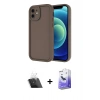 MARSİLYAN™- iPhone 11 Kılıf Yankı Yansıma Özel Seri - Siyah Bilvis 5in1 5D Magic Hayalet Cam Ekran Koruyucu + Kamera Lens Koruma Cam - SF