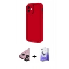 MARSİLYAN™- iPhone 11 Kılıf Yankı Yansıma Özel Seri - Siyah Bilvis 5in1 5D Magic Hayalet Cam Ekran Koruyucu + Raze Metal Kamera Lens - SH