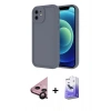 MARSİLYAN™- iPhone 11 Kılıf Yankı Yansıma Özel Seri - Siyah Bilvis 5in1 5D Magic Hayalet Cam Ekran Koruyucu + Raze Metal Kamera Lens - SH