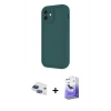 MARSİLYAN™- iPhone 11 Kılıf Yankı Yansıma Özel Seri - Siyah Bilvis 5in1 5D Magic Hayalet Cam Ekran Koruyucu + Pers Alüminyum Kamera Lens - LT