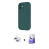 MARSİLYAN™- iPhone 11 Kılıf Yankı Yansıma Özel Seri - Siyah Bilvis 5in1 5D Magic Hayalet Cam Ekran Koruyucu + Gökkuşağı Pers Alüminyum Kamera Lens
